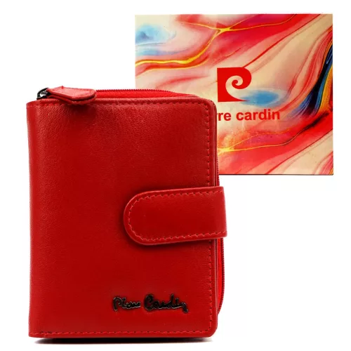 Pierre Cardin TILAK155 2510 piros női bőr pénztárca 9.5 x 11.5 x 3 cm 