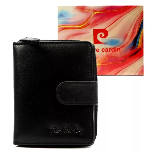  Pierre Cardin TILAK155 2510 fekete női bőr pénztárca 9.5 x 11.5 x 3 cm
