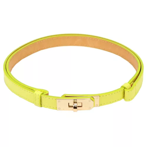 Luka PASEK 26-030 DOLLARO sárga állítható női bőr öv 60-100 cm