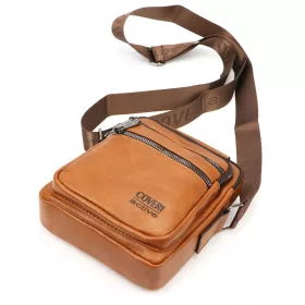 Coveri C5022 konyak férfi oldaltáska 21 x 18.5 x 8 cm
