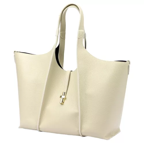Luka 26-068 DOLLARO krém női bőr válltáska 45 x 30 x 16 cm