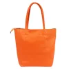 Luka 26-084 mandarin narancssárga női bőr válltáska, shopper 40 x 37 x 13 cm