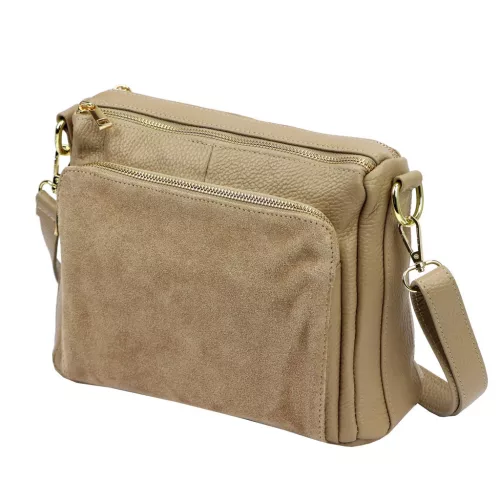 Luka 26-008 taupe női bőr oldaltáska 28 x 20 x 10 cm