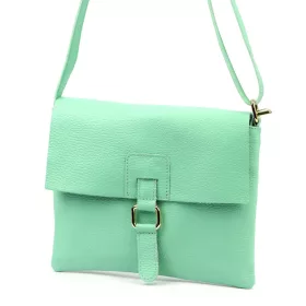   Luka 26-087 türkizzöld  női bőr oldaltáska, crossbody 25 x 20 x 4 cm
