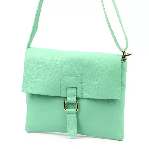 Luka 26-087 türkizzöld  női bőr oldaltáska, crossbody 25 x 20 x 4 cm