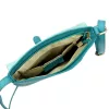 Luka 26-087 türkizkék női bőr oldaltáska, crossbody 25 x 20 x 4 cm