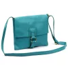 Luka 26-087 türkizkék női bőr oldaltáska, crossbody 25 x 20 x 4 cm