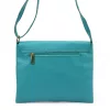 Luka 26-087 türkizkék női bőr oldaltáska, crossbody 25 x 20 x 4 cm