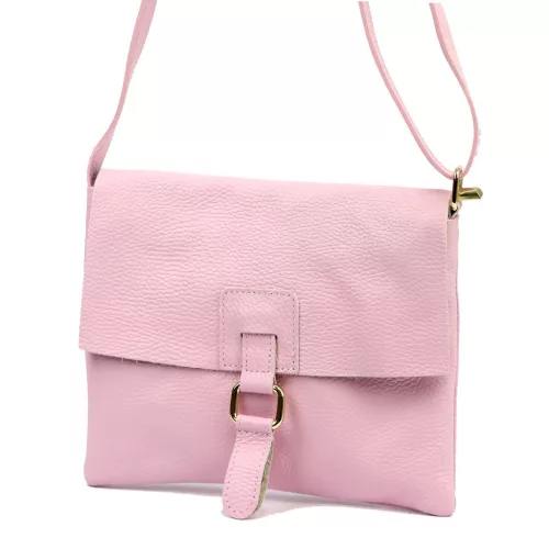 Luka 26-087 rózsaszín női bőr oldaltáska, crossbody 25 x 20 x 4 cm