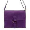 Luka 26-087 ibolya lila női bőr oldaltáska, crossbody 25 x 20 x 4 cm