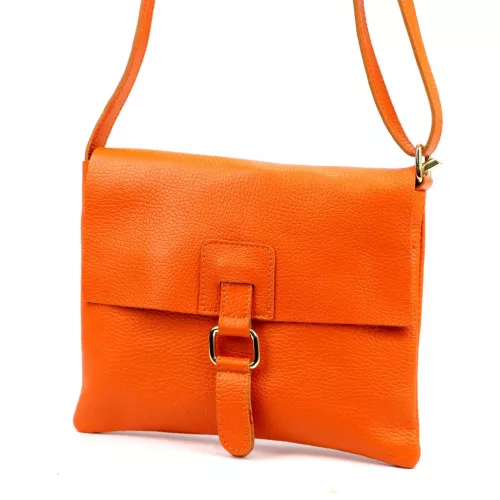 Luka 26-087 narancssárga női bőr oldaltáska, crossbody 25 x 20 x 4 cm