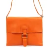 Luka 26-087 narancssárga női bőr oldaltáska, crossbody 25 x 20 x 4 cm