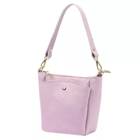   Luka 26-018 pasztell lila női bőr válltáska oldalpántal 21 x 20 x 11 cm