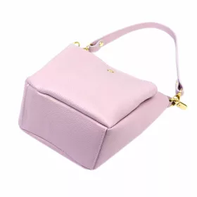   Luka 26-018 pasztell lila női bőr válltáska oldalpántal 21 x 20 x 11 cm