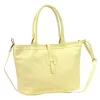 Luka 25-007 2w1 pasztell sárga női bőr válltáska, shopper 42 x 28 x 16 cm