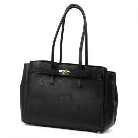   Camilla PREMIUM 10.004 fekete női bőr válltáska 37 x 24 x 14 cm