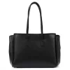 Camilla PREMIUM 10.004 fekete női bőr válltáska 37 x 24 x 14 cm