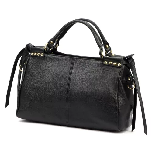 Camilla PREMIUM 10.008 fekete női bőr kézitáska, oldalpánttal 35 x 23 x 16 cm