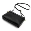 Luka 26-092 fekete női bőr oldaltáska, crossbody 23 x 15 x 7 cm