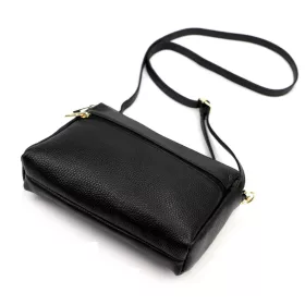   Luka 26-092 fekete női bőr oldaltáska, crossbody 23 x 15 x 7 cm