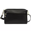 Luka 26-092 fekete női bőr oldaltáska, crossbody 23 x 15 x 7 cm