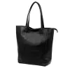 Luka 26-084 fekete női bőr válltáska, shopper 40 x 37 x 13 cm
