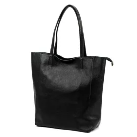   Luka 26-084 fekete női bőr válltáska, shopper 40 x 37 x 13 cm