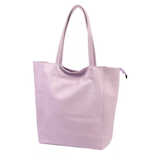 Luka 26-084 pasztell lila női bőr válltáska, shopper 40 x 37 x 13 cm