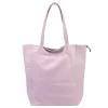 Luka 26-084 pasztell lila női bőr válltáska, shopper 40 x 37 x 13 cm