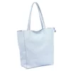 Luka 26-084 babakék női bőr válltáska, shopper 40 x 37 x 13 cm