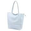 Luka 26-084 babakék női bőr válltáska, shopper 40 x 37 x 13 cm