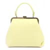 Luka 24-024 pasztell sárga női bőr kézitáska oldalpánttal 27 x 23 x 11 cm