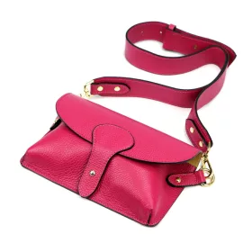   Luka 24-076 magenta női bőr oldaltáska, crossbody 22 x 15 x 6 cm