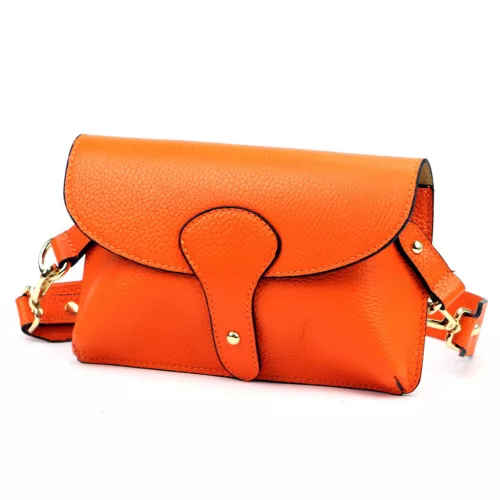 Luka 24-076 mandarin narancs női bőr oldaltáska, crossbody 22 x 15 x 6 cm