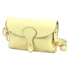 Luka 24-076halvány sárga női bőr oldaltáska, crossbody 22 x 15 x 6 cm