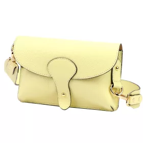   Luka 24-076halvány sárga női bőr oldaltáska, crossbody 22 x 15 x 6 cm