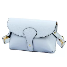   Luka 24-076  babakék női bőr oldaltáska, crossbody 22 x 15 x 6 cm