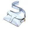 Luka 24-076  babakék női bőr oldaltáska, crossbody 22 x 15 x 6 cm
