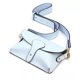   Luka 24-076  babakék női bőr oldaltáska, crossbody 22 x 15 x 6 cm