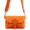 Luka 24-071 mandarin narancssárga női velúr bőr oldaltáska 22.5 x 14.5 x 4.5 cm