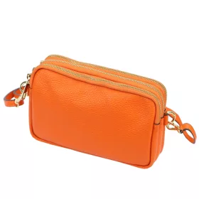   Luka 26-088 mandarin narancssárga női bőr oldaltáska, crossbody 22 x 13 x 7 cm