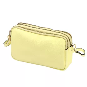   Luka 26-088 halvány sárga női bőr oldaltáska, crossbody 22 x 13 x 7 cm