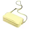 Luka 26-088 halvány sárga női bőr oldaltáska, crossbody 22 x 13 x 7 cm