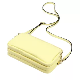   Luka 26-088 halvány sárga női bőr oldaltáska, crossbody 22 x 13 x 7 cm