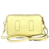 Luka 26-088 halvány sárga női bőr oldaltáska, crossbody 22 x 13 x 7 cm