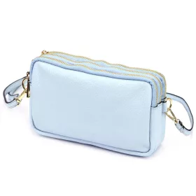   Luka 26-088 babakék női bőr oldaltáska, crossbody 22 x 13 x 7 cm