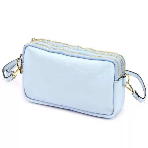 Luka 26-088 babakék női bőr oldaltáska, crossbody 22 x 13 x 7 cm