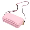 Luka 26-088 pasztell rózsaszín női bőr oldaltáska, crossbody 22 x 13 x 7 cm