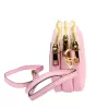 Luka 26-088 pasztell rózsaszín női bőr oldaltáska, crossbody 22 x 13 x 7 cm