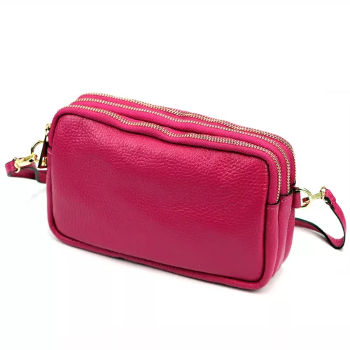Luka 26-088 magenta női bőr oldaltáska, crossbody 22 x 13 x 7 cm
